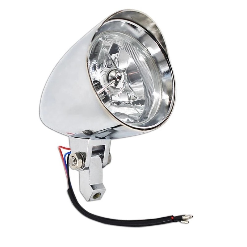 Premium Chrome Visor Headlight Motorcycle Headlight For Bobber Chopper Dyna HighLow Beam 3