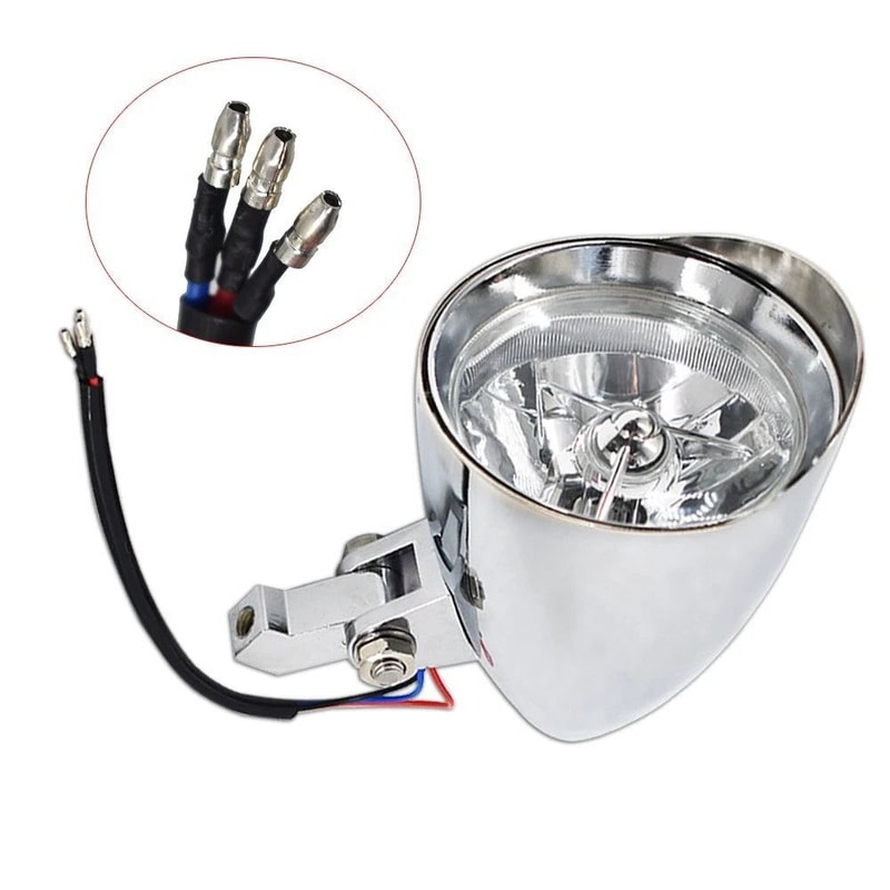 Premium Chrome Visor Headlight Motorcycle Headlight For Bobber Chopper Dyna HighLow Beam 7