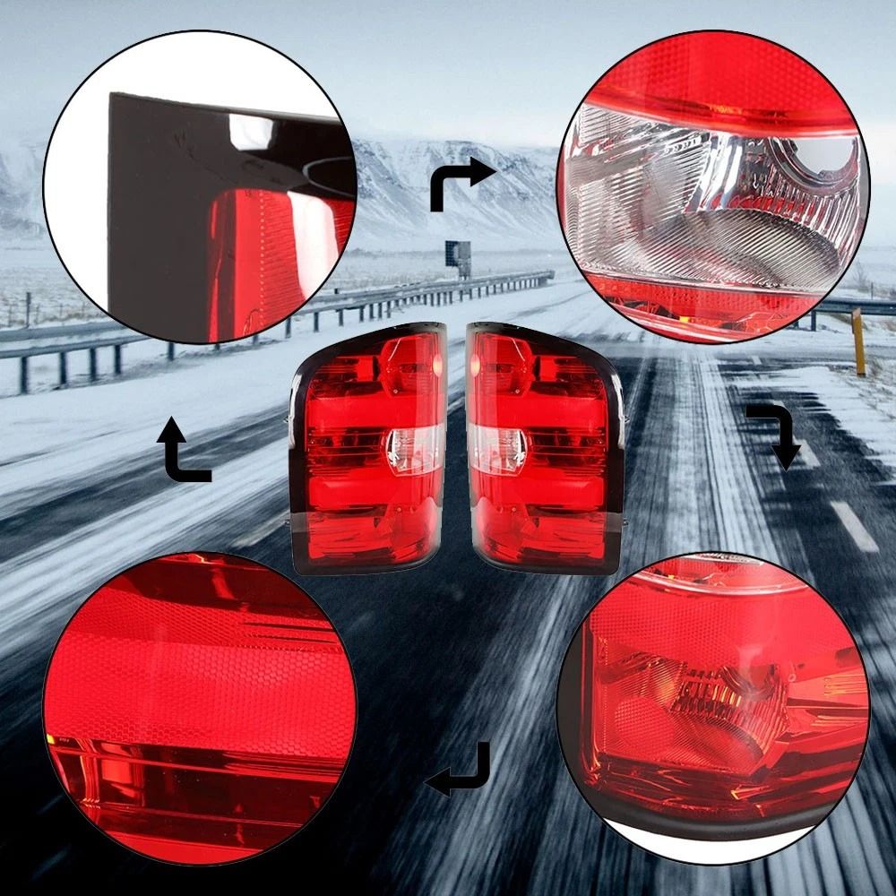 Chevy Silverado Tail Light Assembly Pair With Bulb And Harness 10