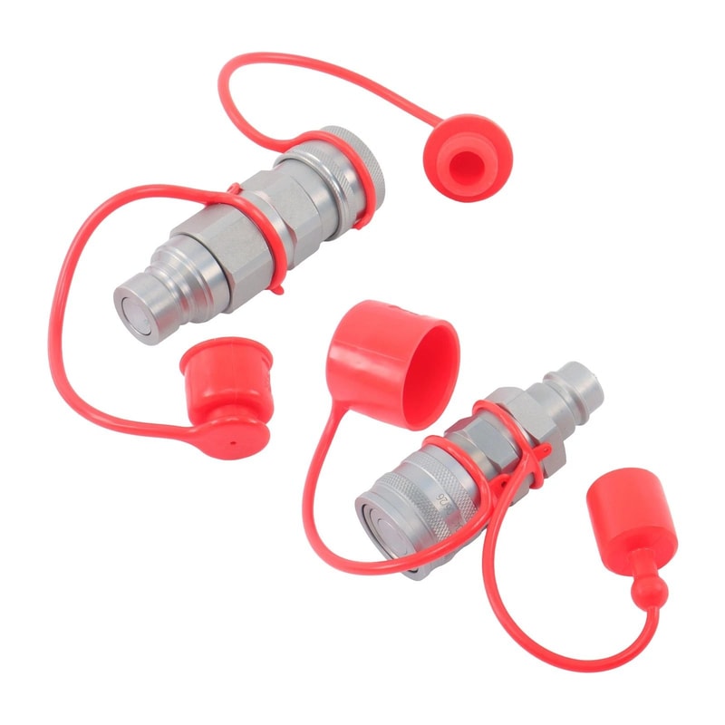High Flow ISO To ISO Hydraulic Quick Coupler Set For Skid Steer Tractor 7