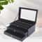 36 Slot Leather Pen Display Box With Glass Top Fountain Pen Storage Case 0