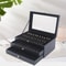 36 Slot Leather Pen Display Box With Glass Top Fountain Pen Storage Case 0