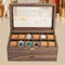 24 Slot Watch Box With Drawer Watch Display Case And Men Jewelry Holder 0