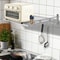 Wall Mount Microwave Shelf Stainless Steel Kitchen Storage Rack With 12 Hooks 10