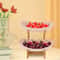 Modern 2 Tier Bamboo Fruit Bowl Stand With Removable PP Bowls Kitchen Counter Storage Fruit Basket 3