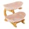 Modern 2 Tier Bamboo Fruit Bowl Stand With Removable PP Bowls Kitchen Counter Storage Fruit Basket 6