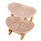 Modern 2 Tier Bamboo Fruit Bowl Stand With Removable PP Bowls Kitchen Counter Storage Fruit Basket 13