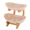 Modern 2 Tier Bamboo Fruit Bowl Stand With Removable PP Bowls Kitchen Counter Storage Fruit Basket 17