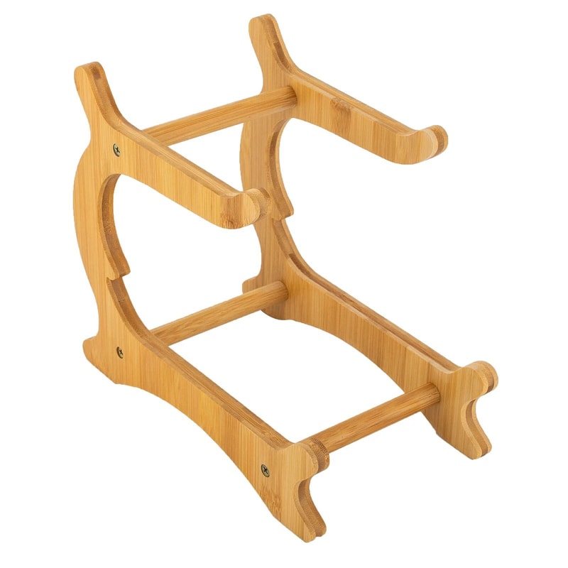 Modern 2 Tier Bamboo Fruit Bowl Stand With Removable PP Bowls Kitchen Counter Storage Fruit Basket 19