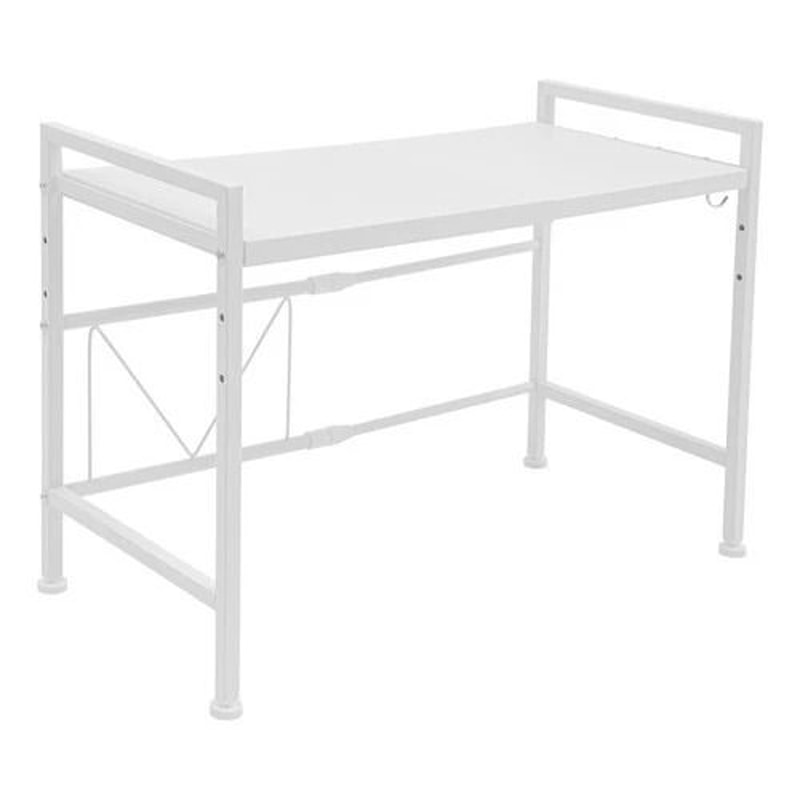 Adjustable Expandable 2 Tier Kitchen Microwave Rack Shelf With 3 Hooks 9