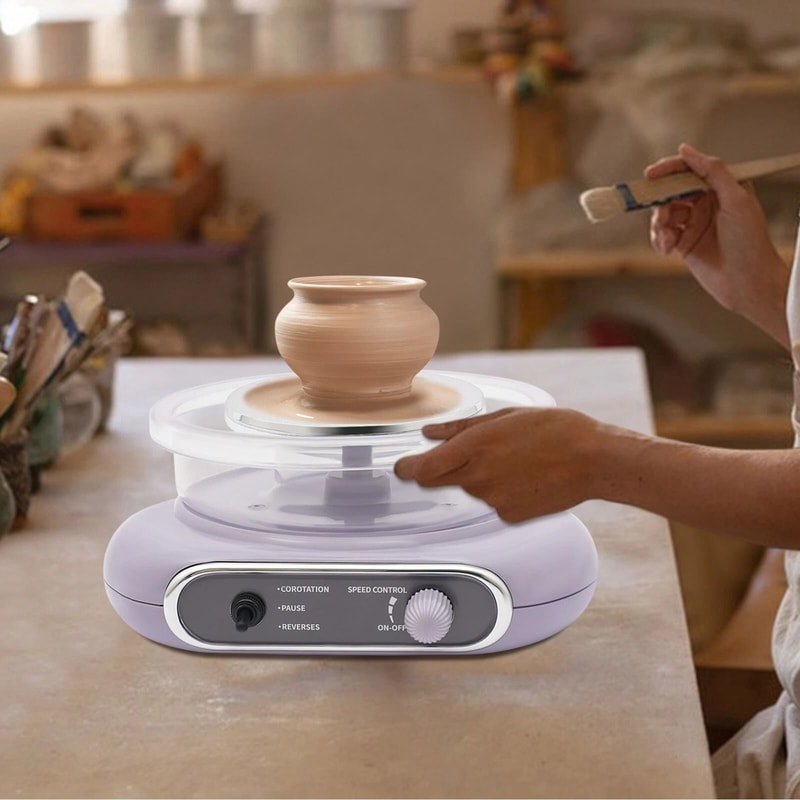 Electric Adjustable Speed Mini Pottery Wheel Machine Clay Making Kit 9