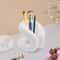 Creamy White Ceramic Toothbrush Makeup Brush Holder Modern Bathroom Organizer 1