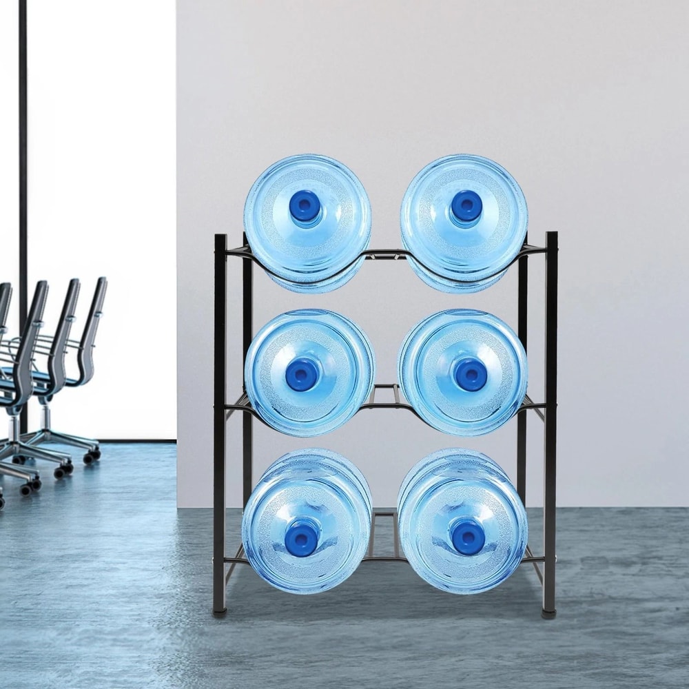 3 Tier Heavy Duty Water Bottle Rack For Gallon Water Jugs Space Saving Storage 0