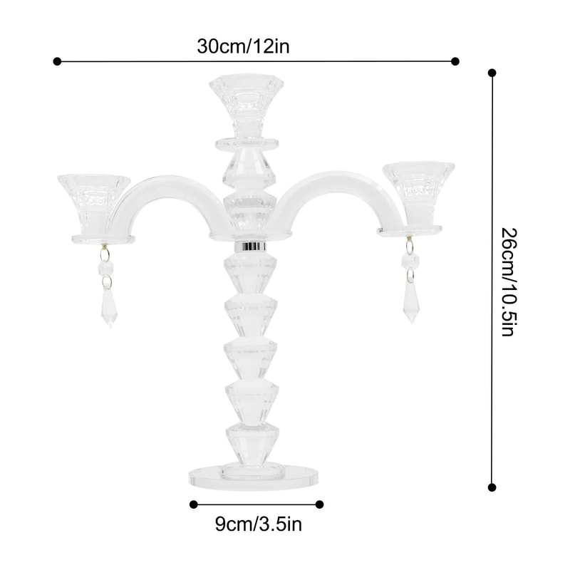 Elegant Arm Crystal Candle Holder Decorative Centerpiece 12