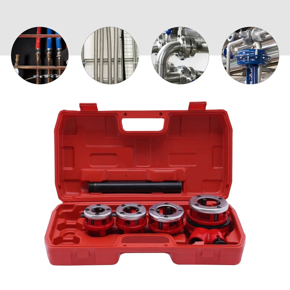 Heavy Duty Manual Pipe Threader Set With Ratchet Handle Threading Die Set 10