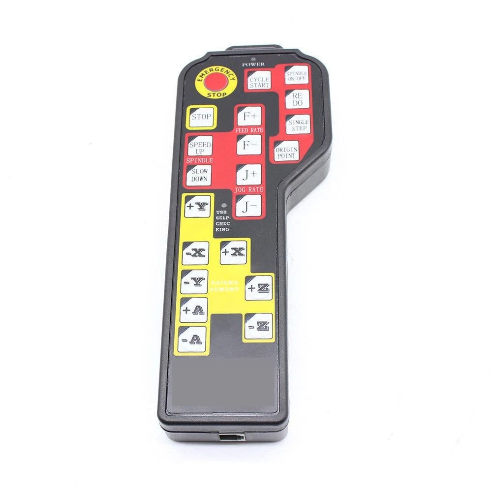 Industrial 4 Axis Mach3 CNC Controller Remote For Engraving Machines USB 2