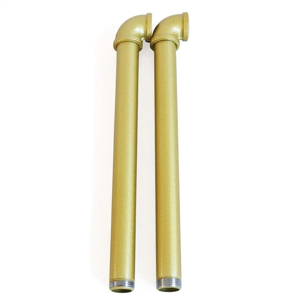 Premium Gold Industrial Pipe Wall Mounted Clothes Rack Stylish Metal Clothes Pole Shelf 2