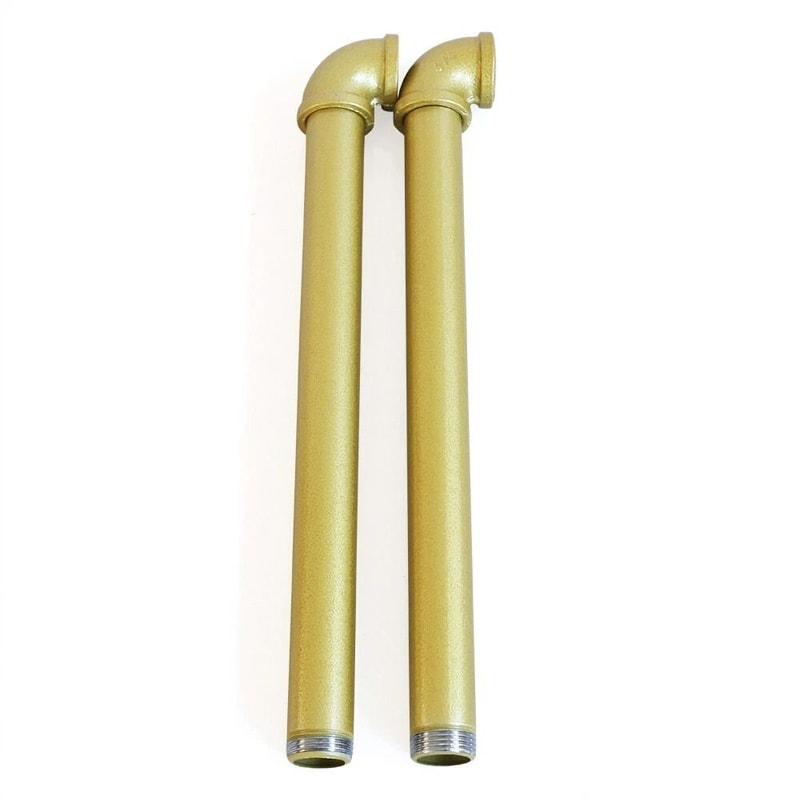 Premium Gold Industrial Pipe Wall Mounted Clothes Rack Stylish Metal Clothes Pole Shelf 2
