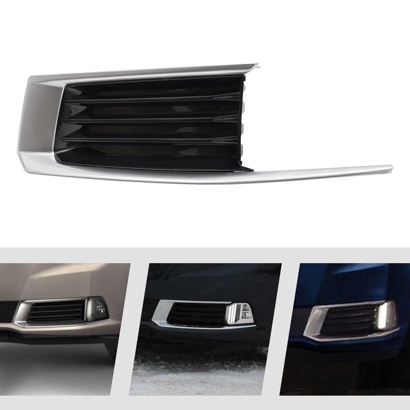 Premium Front Bumper Grille Cover Left Cadillac XTS Fog Light Cover Chrome Replacement 11