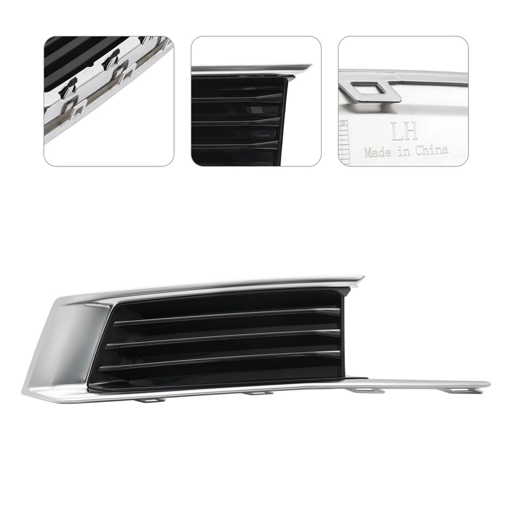 Premium Front Bumper Grille Cover Left Cadillac XTS Fog Light Cover Chrome Replacement 15