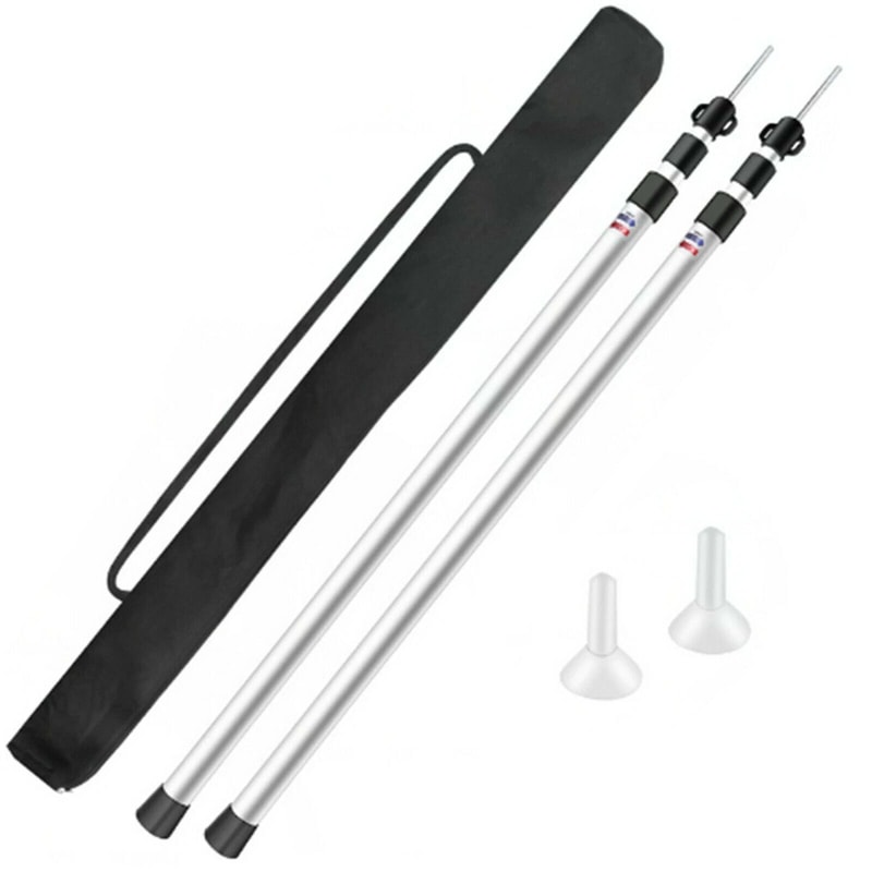 Heavy Duty Telescopic Camping Tarp Poles Set Adjustable Canopy Support Poles For Outdoor Shelter A 6