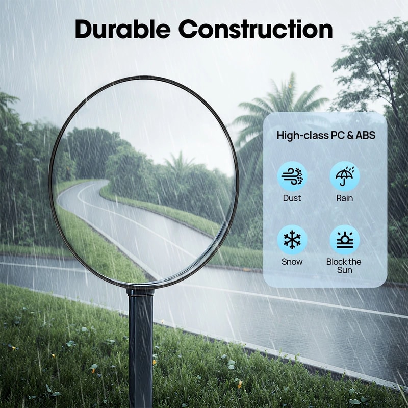 Premium Wide Angle Driveway Convex Security Mirror Blind Spot Safety Vision 8