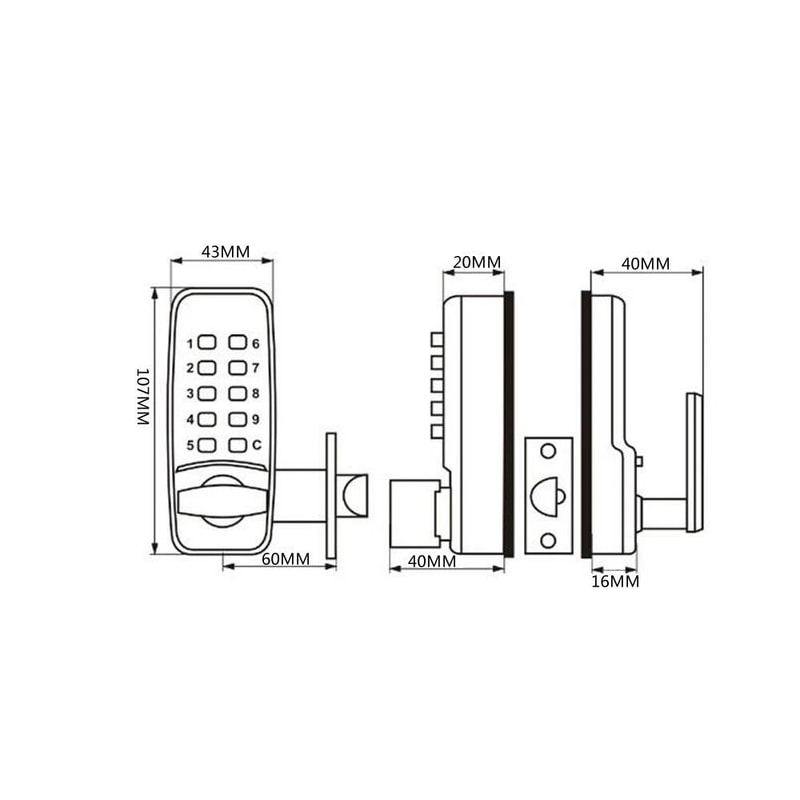 Premium Keyless Door Lock Digital Push Button Combination Lock For Home Office 9
