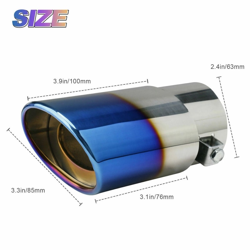 Premium Universal Stainless Steel Exhaust Pipe Tip Rear Muffler Tail Upgrade 5