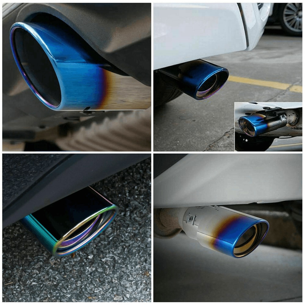 Premium Universal Stainless Steel Exhaust Pipe Tip Rear Muffler Tail Upgrade 7