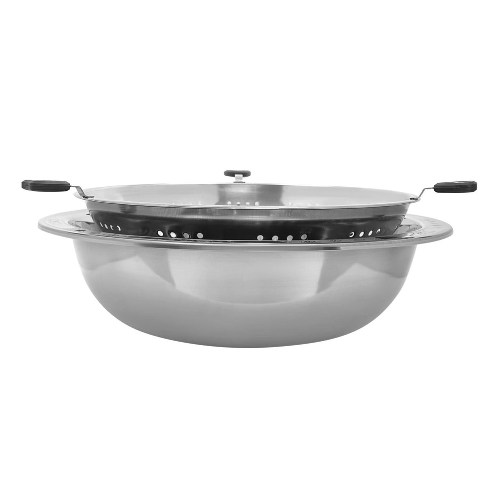 Hot Pot Lifting Two Grid Chinesestyle Lifting Hot Pot Steel Fondue Chafing Dish 2