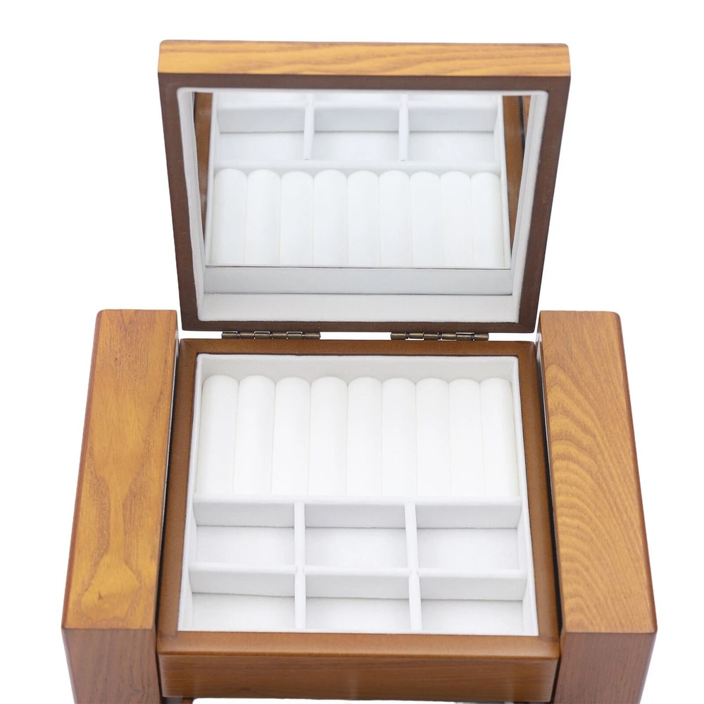 Vintage Wooden Jewelry Storage Box Large 5 Drawer Jewelry Organizer Cabinet 3