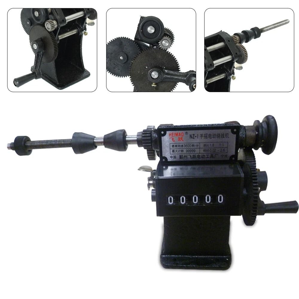 Professional Manual Coil Winding Machine With Counter Precision Wire Coil Winder Tool 9