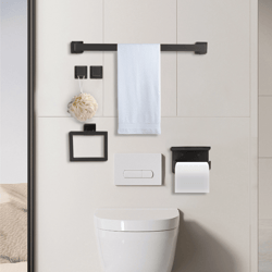 premium wall mounted bathroom hardware set matte black stainless steel bathroom accessories