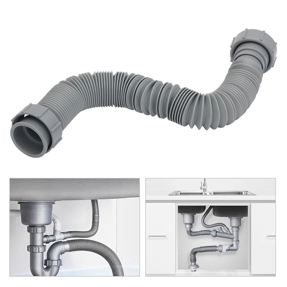 Premium Adjustable Flexible Sink Drain Pipe P Trap Expandable 12