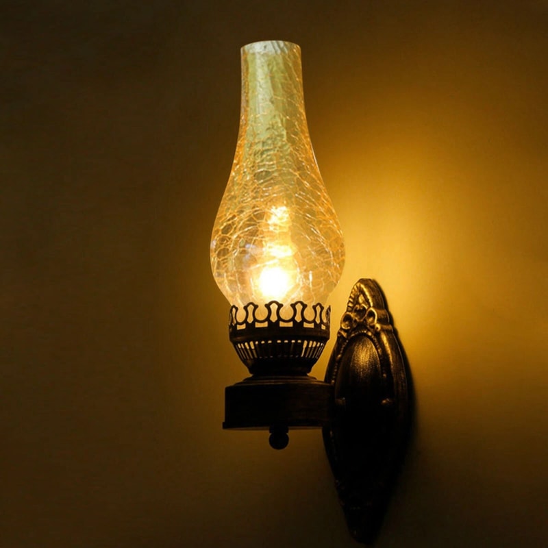 Industrial Vintage Loft Wall Sconce Light Fixture With Iron Glass 10