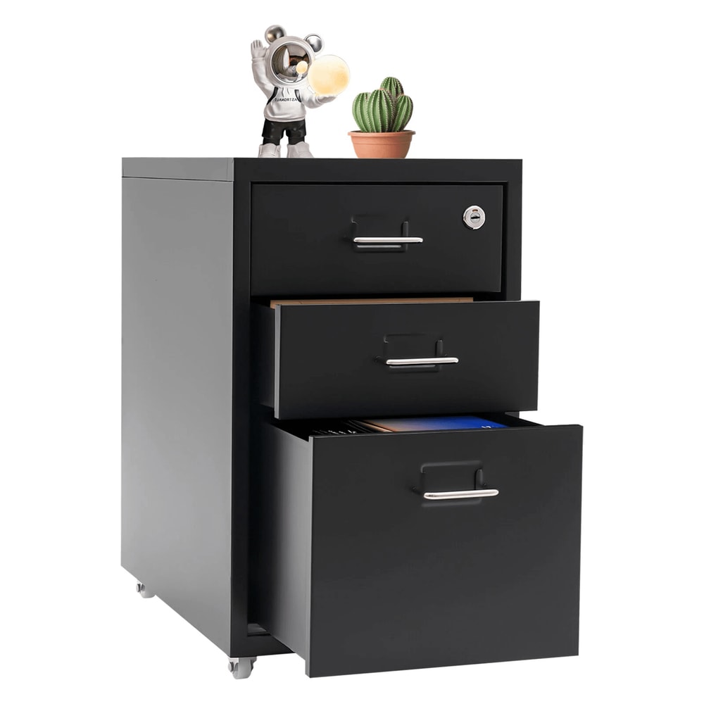 Premium Lockable Mobile File Cabinet Metal Vertical Filing Cabinet For Office Home Under Desk Stor 15