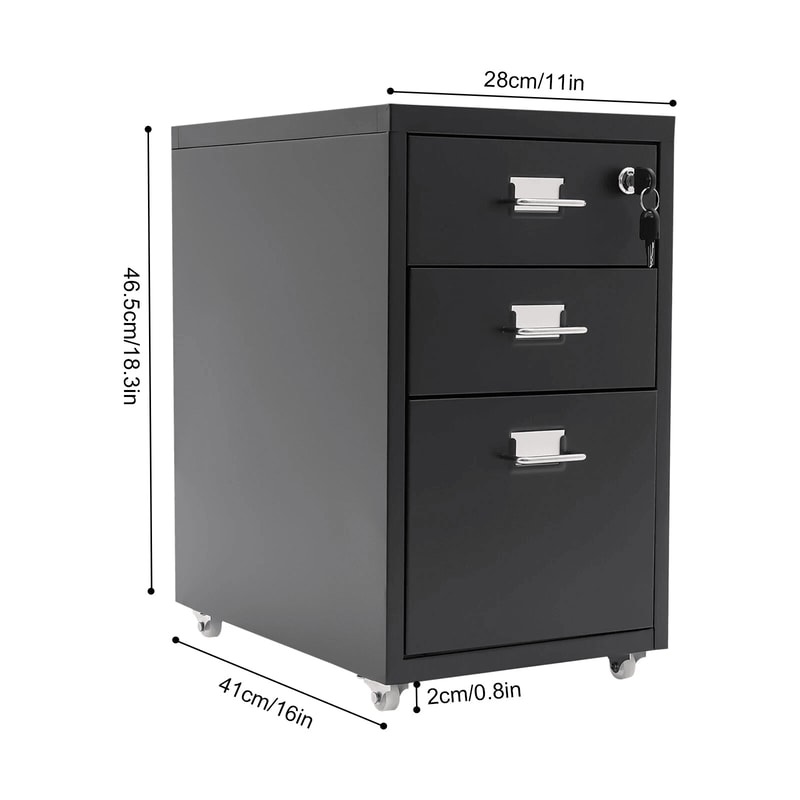 Premium Lockable Mobile File Cabinet Metal Vertical Filing Cabinet For Office Home Under Desk Stor 16