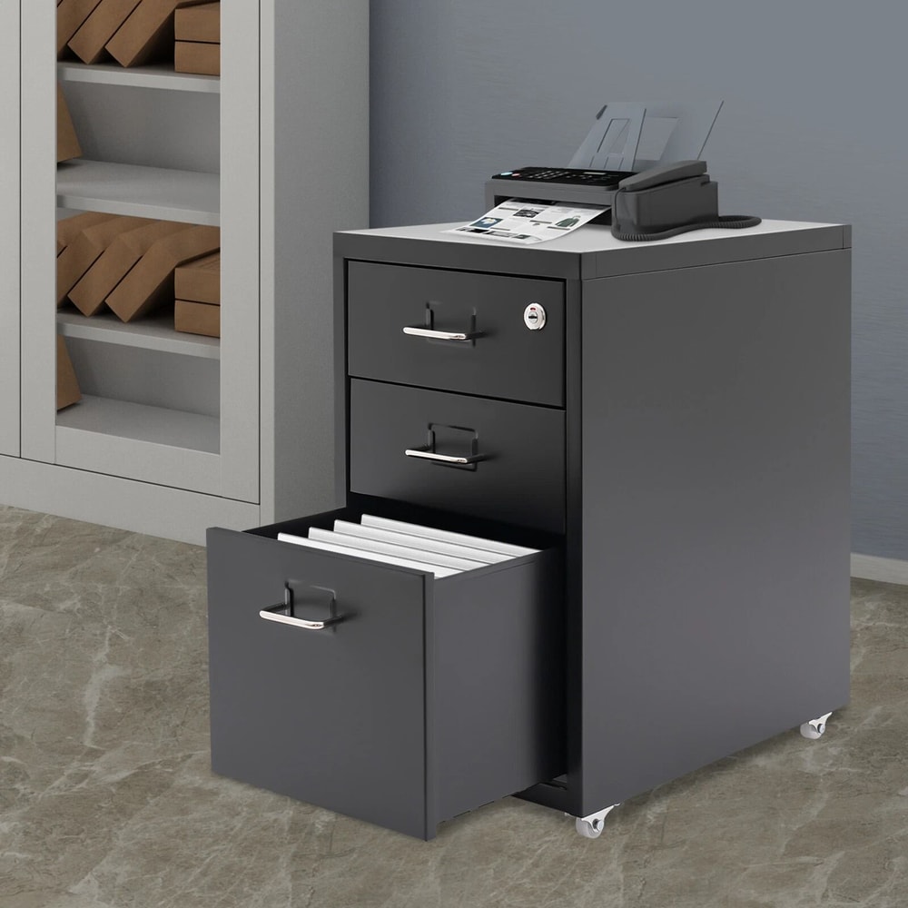 Premium Lockable Mobile File Cabinet Metal Vertical Filing Cabinet For Office Home Under Desk Stor 0
