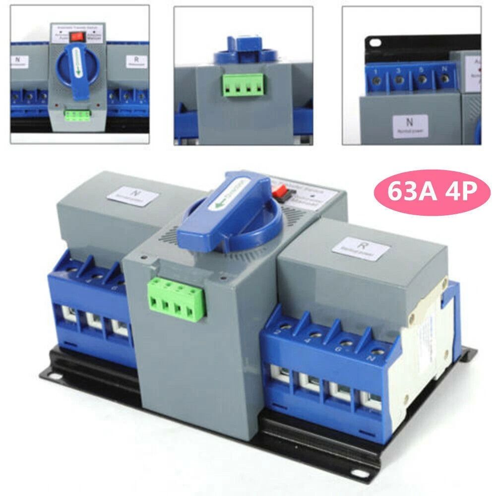 Premium 63A 4P Automatic Transfer Switch Dual Power Generator Changeover Switch Kit 6