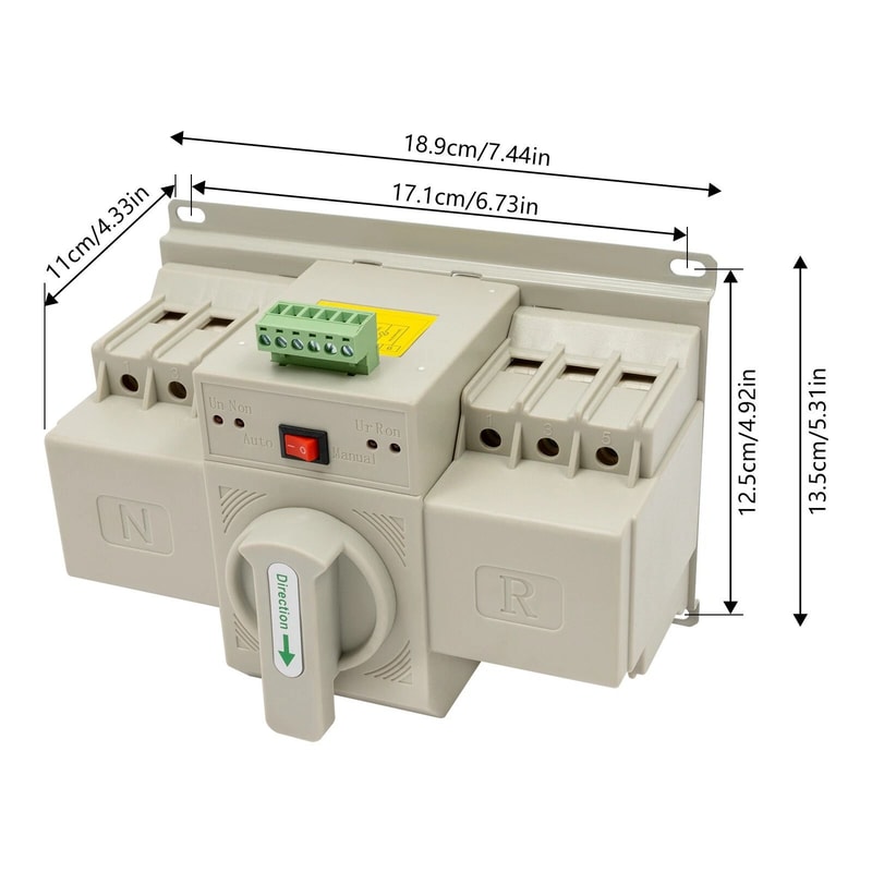Automatic Transfer Switch 63A 3P ATS Dual Power Self Cast CB Level For Home Generator Backup 10
