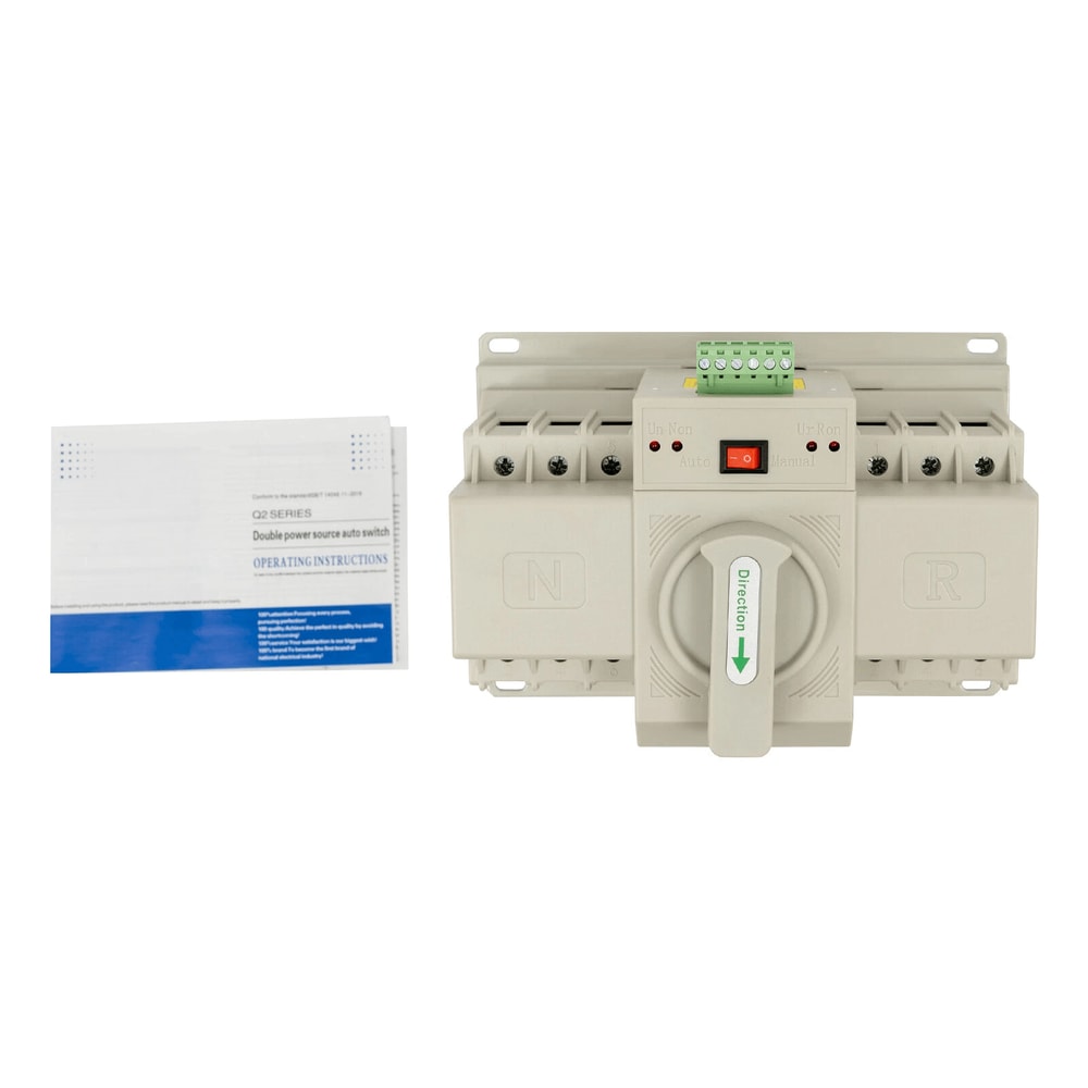 Automatic Transfer Switch 63A 3P ATS Dual Power Self Cast CB Level For Home Generator Backup 7