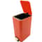 Premium Hands Free Foot Pedal Trash Can Modern Rectangular Step On Garbage Bin In Orange 9