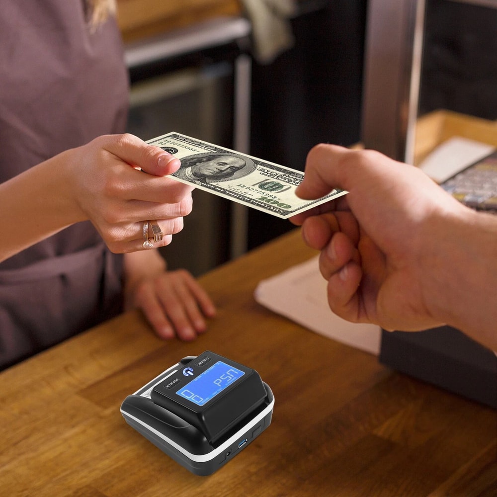 Premium Portable Counterfeit Bill Detector With Rechargeable Currency Checker For USD EUR 11