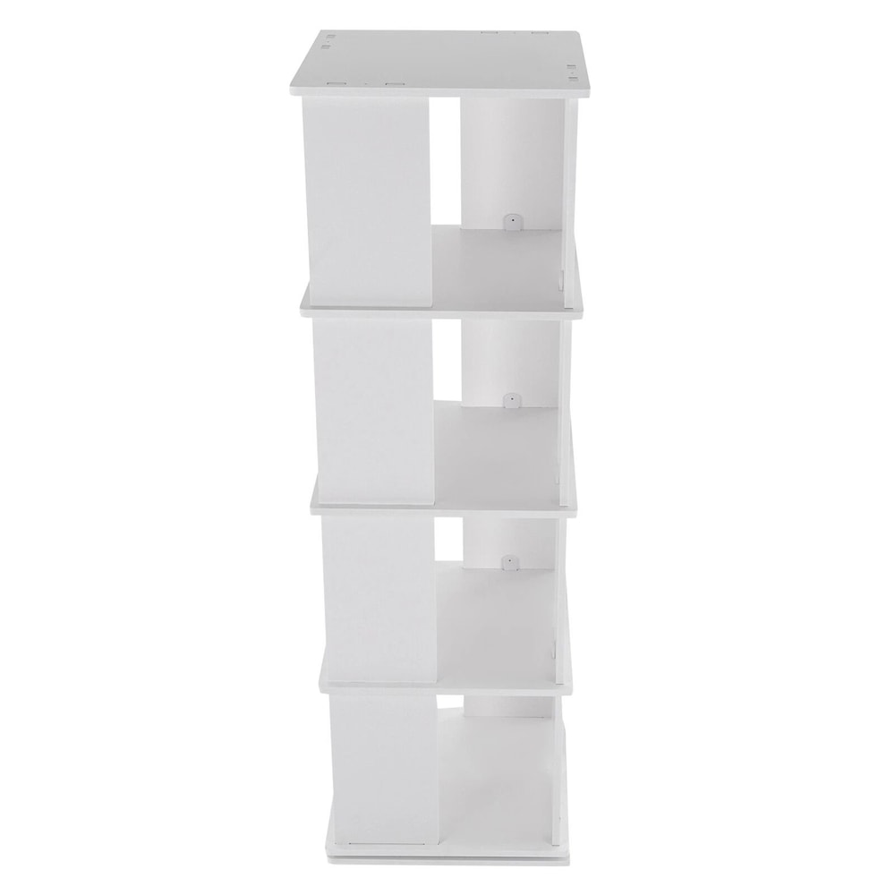 Modern 360 Rotating Bookshelf White Freestanding Display Shelf Bookcase Storage Rack 6