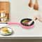 Premium Pink Compact Electric Skillet Non Stick Mini Frying Pan With Wooden Spatula 2