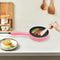 Premium Pink Compact Electric Skillet Non Stick Mini Frying Pan With Wooden Spatula 2