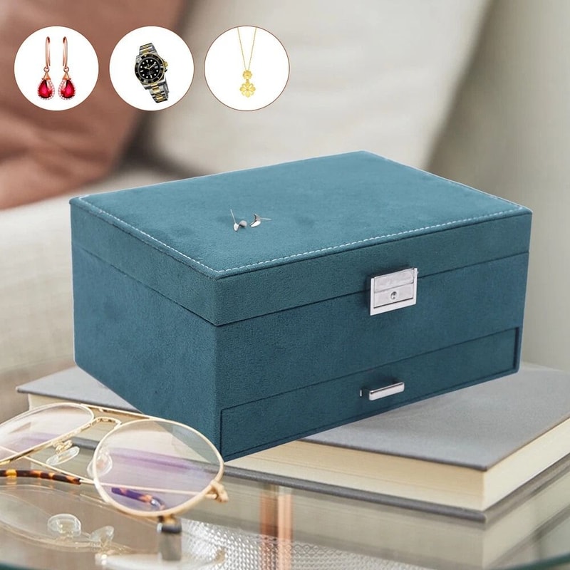 Premium 3 Layer Jewelry Organizer Box Large Capacity Jewelry Box For Ring Earring Necklace Storage 1