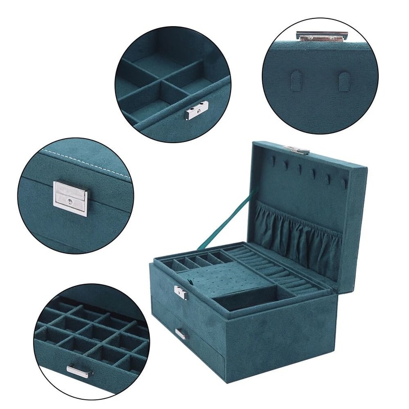 Premium 3 Layer Jewelry Organizer Box Large Capacity Jewelry Box For Ring Earring Necklace Storage 14