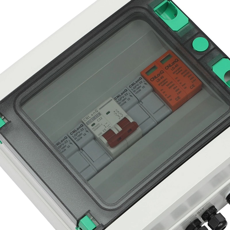 Premium Solar PV Combiner Box With DC Circuit Breaker 2 String Protection 3