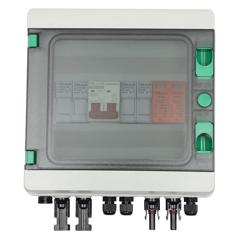 Premium Solar PV Combiner Box With DC Circuit Breaker 2 String Protection 12